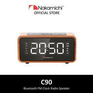 Nakamichi C90 Bluetooth FM Clock Radio Speaker (Wood Design)