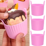 1Pc Reusable Silicone Non Stick Pink Muffin Cake Mold Cup Shaped Heat Resistant Air Fryer DIY Baking Mold Kitchen Tools