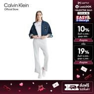 CALVIN KLEIN กางเกงขายาวเอวสูงผู้หญิง ทรง High-Rise Regular รุ่น J223723 PC8 - สีเทาอ่อน