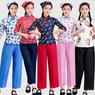 A Qingsao Floral Tea Picking Girl Country Girl Clothes Ethnic Dance Country Style Costume Country Co
