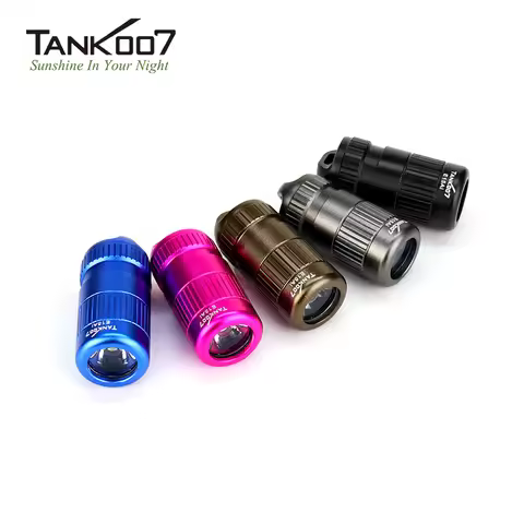 TANK007 Mini 3W LED Flashlight 100 Lumens Waterproof LR44 Button Cell with Keychain Lightweight and 
