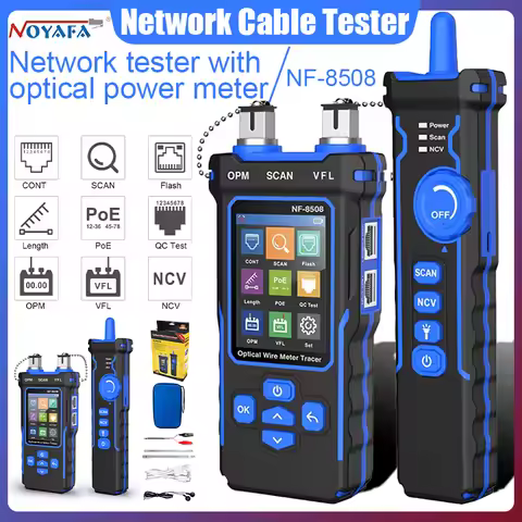NOYAFA NF-8508 Network Cable Tester LCD Digital Rechargeable Network Line Finder Wire Tracker PoE Ch