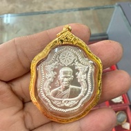 Rian Mang Gon Koo Baramee 双龙吉龙 ( 纯銀 )包好80%金 Phra Archan Tee Lek Samnak Patibat Tham Khao Sunamo B.E 