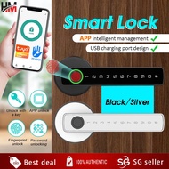 【HM】SG TUYA App Fingerprint Lock Electronic Smart Door Lock Safety Digital Lock Set Wireless Bluetooth Digital Door Lock