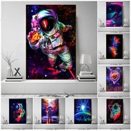 Modern Gift Astronaut and funny DJ Colorful Space Cartoon Poster Prints Wall Art Canvas Painting Pic