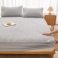 Solid Color Comfort Mattress Covers Protector with Elastic Band Queen King Size Pure Cotton Fitted Sheet 150x180cm Bedspread 1pc