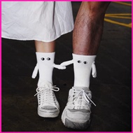 PS2 2 pairs/set couples holding hands socks magnet personality stereoscopic doll cute white cotton h
