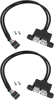 2PCS 9-Pin to Dual USB 2.0 Ports Additional Cable 0.3M Compatible with ASRock DeskMini Motherboard