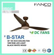 Fanco B Star 36" Ceiling Fan with 18W RGB LED Light Kit