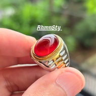 Cool red baron agate ring