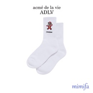 [acme de la vie ADLV] AC BEAR SANTA SOCKS white