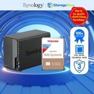 Combo Synology DS225+ NAS storage device with 1 Toshiba NAS N300 hard drive - Genuine product