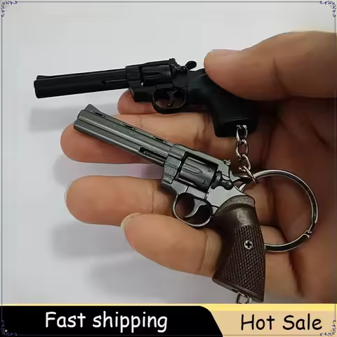 7cm Colt 357 Revolver Gun Model Detachable Allmetal Durable Metal Keyring Men Accessorie Fashionable