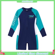 (4-12 Year) kids Swimsuit Summer Long-Sleeved Sunscreen One-Piece Swimsuit Boy Swimsuit