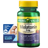 Melatonin Fast-Dissolve Tablets, 5mg by Spring Valley (1 Pack 120ct) + “Have a Great Sleep - Better 