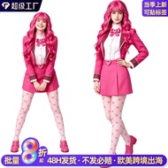 Pink Descendants-Inspired Cosplay Costume for Girls - Ideal for Halloween Performances