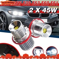 2Pcs 45W White Led Car Angel Eyes LED Marker HALO Ring Light Bulb Headlight Bulb for -BMW E39 E53 E6