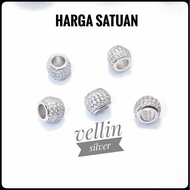 925 Silver Donut Pendant with White Gold Plating - Original 925 Silver Round Charm Pendant