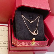 Cartier Love系列Necklace 帶鑽雙環頸鏈 經典雙環鎖骨鏈項鏈