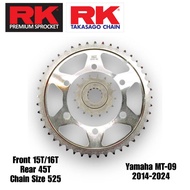 RK SPROCKET YAMAHA MT-09 MT09 2014-2024 525X45T REAR 525X16T/15T FRONT STEEL