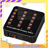 【W】Charger Station 30-Port 200W High-Power Type-C USB Charger Fast Charging Smart Multi-Port Charger