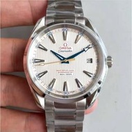 新款 Omega 歐米茄 Seamaster 150m白殼白面藍數字藍指針鋼帶 男式機械腕錶 A8500 男士商務機械錶