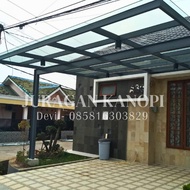 kanopi / canopy kaca tempered dan laminated 8mm Carport minimalis