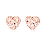 SK Jewellery Jeweled Heart 14K Rose Gold Loca Earrings