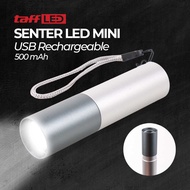 Flashlight Head Lamp LED Light Torch USB Rechargeable / TAffLED LED Mini Rechargerable Aluminium Sil