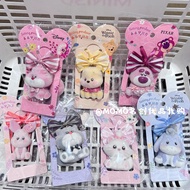 Mini miniso Fluffy Season Sitting Obediently Pendant Keychain Pooh Mary Cat Lucifer Eeyore