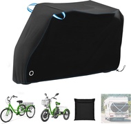 SIRUITON Electric Tricycle Cover 26-29 inch 3 Wheel Bicycle Covers Heavy Duty 420D Oxford Strong UV 