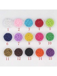 15g de cuentas de vidrio redondas de unicolor de 3mm adecuadas para hacer pulseras, collares y accesorios de joyería de punto cruzado DIY