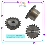 Gear Sprocket RS35 X 18T - Chain Sprocket 18 Gear Hand Tool Spare Parts