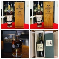 高價收購各種名酒 麥卡倫25年，麥卡倫30年，日本威士忌，響，山崎，輕井澤，竹鹤，宫城峡 、余市 ，白州 #威士忌 #白蘭地  #茅台 #紅酒 #新洋舊酒