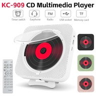 Portable CD Player Bluetooth Speaker Stereo FM Radio 3.5mm CD Players LED Screen Wall Mounted Mic Player with Remote Con