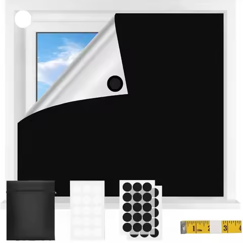 Blackout Blinds Stick On Temporary 1/1.5/2/3/4M No Drilling Black Out Blinds for Windows Portable Bl