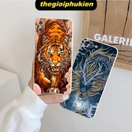 Tiger and Dragon square edge iphone case for iphone 6 to 16promax - E102
