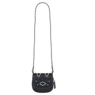 COACH SADDLE STUDDED LEATHER SHOULDER BAG
