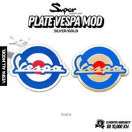 Motorcycle Decoration Logo VESPA PLATE SERVICE GOLD NO: 60000G 60000