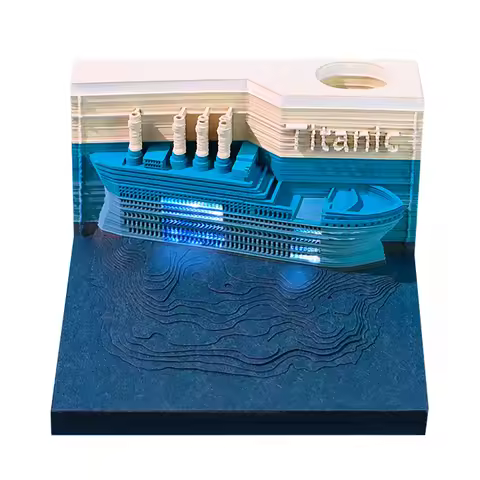 Omoshiroi Block Notes 3D Notepad 2025 Calendar 170 Sheets Memo Pad Titanic Miniatures Office Accesso