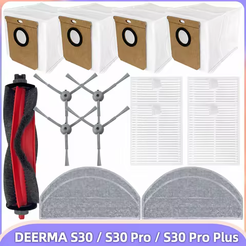 Compatible For ( DEERMA S30 / S30 Pro / S30 Pro Plus / DEM-S30 ) Vacuum Main Roller Side Brush HEPA 