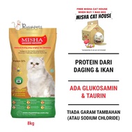 (FREE CAT HOUSE) Misha Dry Cat food kibbles kibble Makanan Kucing Misha high protein Misha 8kg