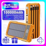Solar Powerbank 100000mAh Built-in 4-Wire Percentage Digital Display Outdoor Essential Power Bank