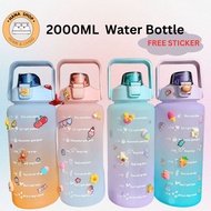 2000ML WATER BOTTLE WITH STRAW