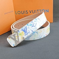 Lv New Style Fashion Business All-Match Belt Graffiti Letter Smooth Buckle Casual Belt AK