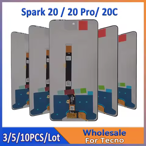Wholesale 3/5/10 Pieces/Lot For Tecno Spark 20 KJ5 LCD Spark 20 Pro KJ6 Screen Spark 20C BG7N Displa