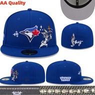Blue Jays Fitted Hat Men Women Baseball Cap Flat Brim Cap Non-adjustable Cap Sun Hat YZTR