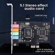 Pcie Sound Card 5.1 PCI Express Sound Effect Surround Card 3D Stereo Audio CMI8738 Chip High Sound P