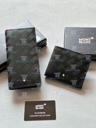 MONTBLANC 萬寶龍錢包牛皮黑色男士真皮錢包皮夾 卡包 短110長120 黑色尺寸9