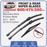 Front Rear Wiper Blade For Mercedes Benz B Class Klasse W246 2011 - 2019 Windscreen Windshield Accessories B180 B200 B22